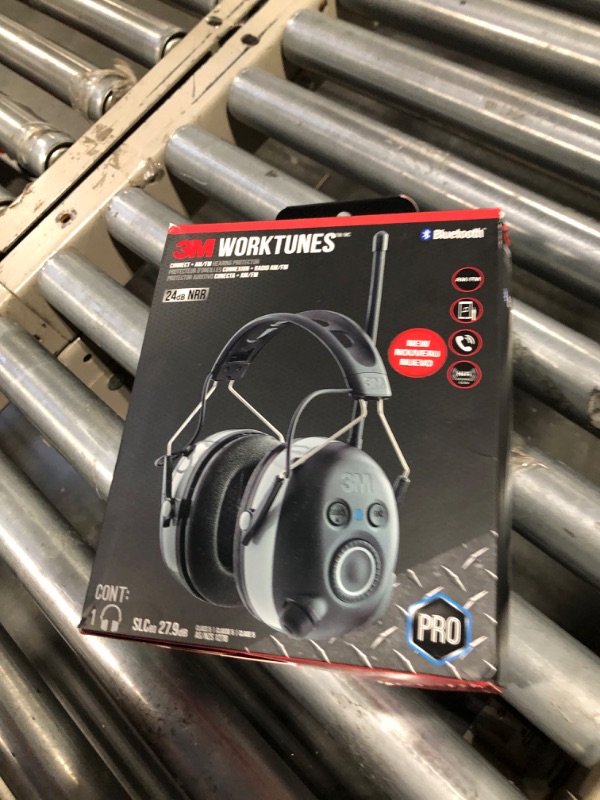 Photo 2 of 3M WorkTunes Connect + AM/FM Hearing Protector with Bluetooth Technology, Ear protection for Mowing, Snowblowing, Construction, Work Shops