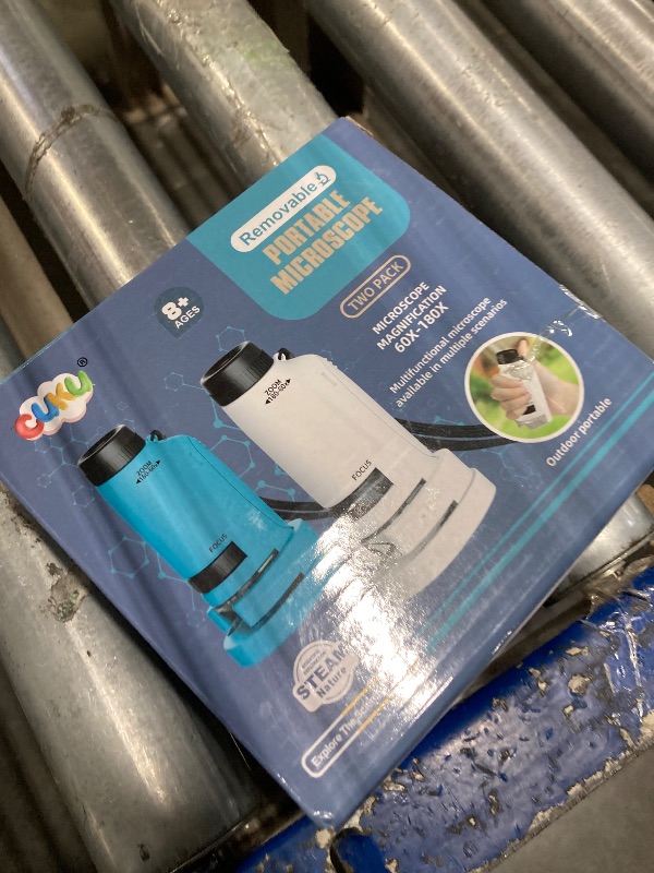 Photo 1 of ***no screwdriver for battery compartment screw*** Portable Microscope for Kids Zoom 60x-180x,Handheld Mini Microscope STEM & Science Toys,LED Pocket Microscope,Little Scientist Microscope with 12pcs Slides,Gifts for 6,7,8,9,10+ Girls Boys?Blue&White?