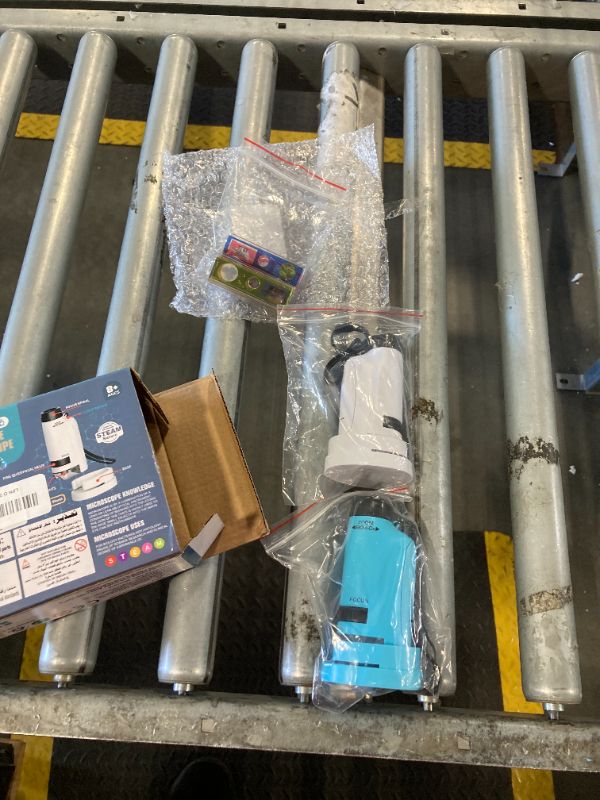 Photo 1 of ***no screwdriver for battery compartment screw*** Portable Microscope for Kids Zoom 60x-180x,Handheld Mini Microscope STEM & Science Toys,LED Pocket Microscope,Little Scientist Microscope with 12pcs Slides,Gifts for 6,7,8,9,10+ Girls Boys?Blue&White?