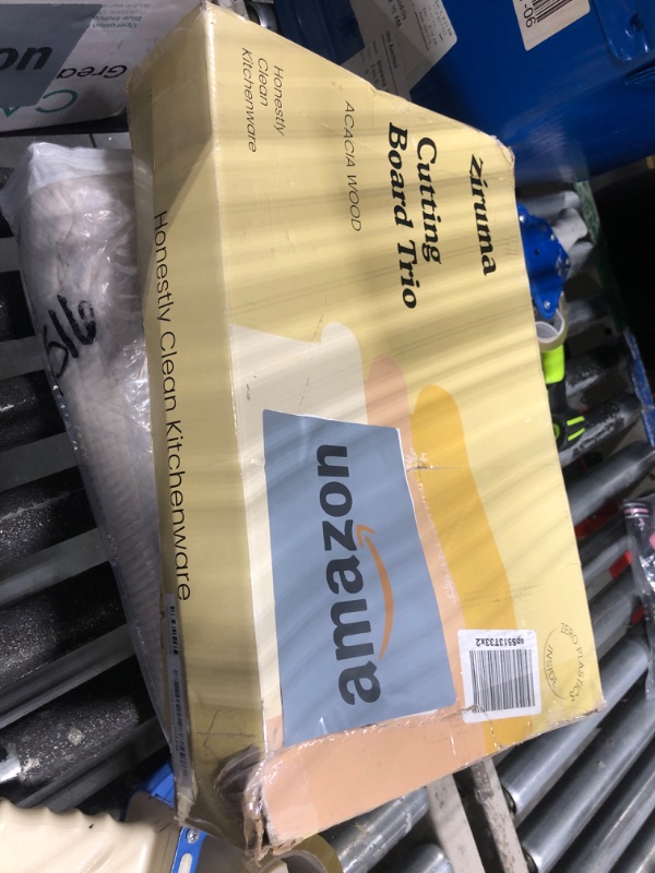 Photo 1 of **MISSING 1 CUTTING BOARD**Ziruma Non Toxic Cutting Boards with Holder - Cutting Board Set Free of Mineral Oil, Made of FSC Acacia Wood - Cutting Boards for Kitchen - Includes 3 Chopping Boards + Holder