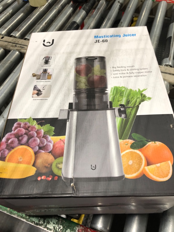 Photo 2 of ***MISSING PIECES*** ***NEEDS TO BE CLEANED*** Masticating Juicer Machines, 5.3" Inch Feeding Chute Supports Whole Fruits and Vegetables?350W Slow Cold Press Juicer?Easy to Clean, Light-Stainless Steel