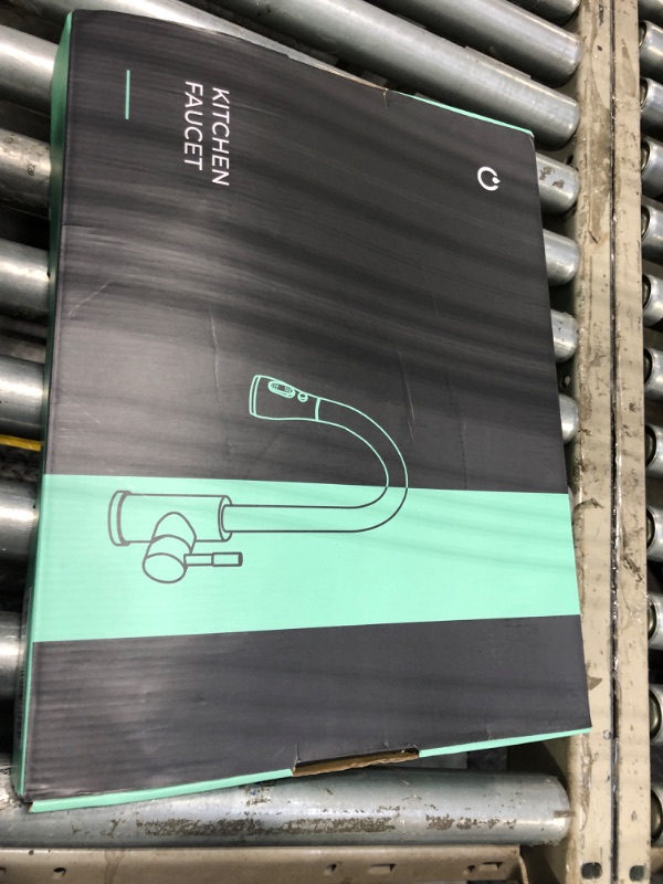 Photo 1 of HGN Kitchen Faucet with Single Handle Pull Down LED Light Sprayer, Brush Nickel Spring Kitchen Sink Faucet