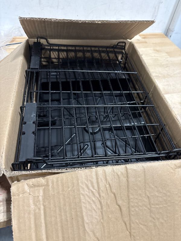 Photo 1 of Dish Drying Rack - Extendable Dish Rack, Large Sink Drying Dish Drainer for Kitchen Counter, Stainless Steel Dish Strainer with Utensil Holder (Black)