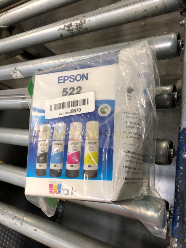 Photo 2 of ***Magenta Missing*** Epson 522 EcoTank Ink Ultra-high Capacity Bottle Black & Color Combo Pack (T522120-BCS) Works with EcoTank ET-2720, ET-2800, ET-2803, ET-2840, ET-4700, ET-4800, ET-4810