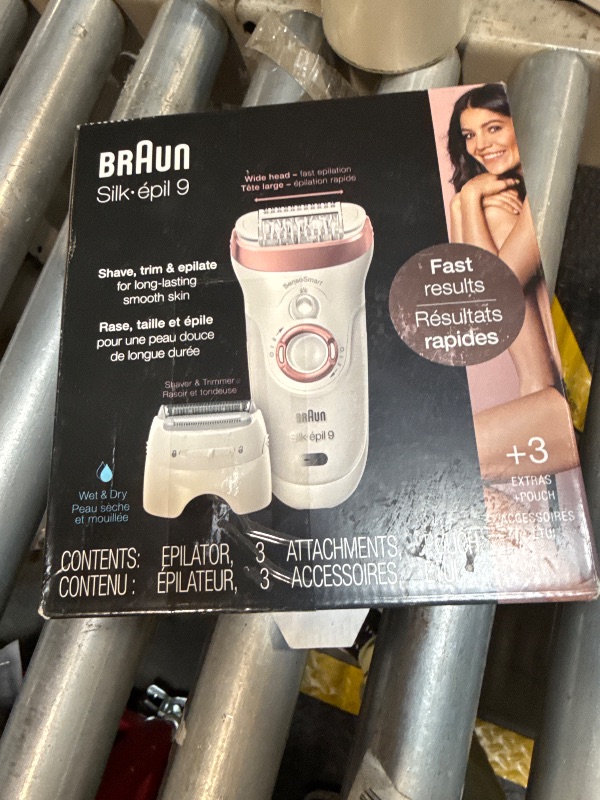 Photo 2 of ***parts only***
Braun Epilator Silk-épil 9 9-720, Hair Removal Device, Epilator for Women, Wet/Dry, Waterproof, 3-in-1 Epilate, Shave, or Trim, Salon-Like Smooth Skin, Womens Shaver & Trimmer, Cordless, Rechargeable