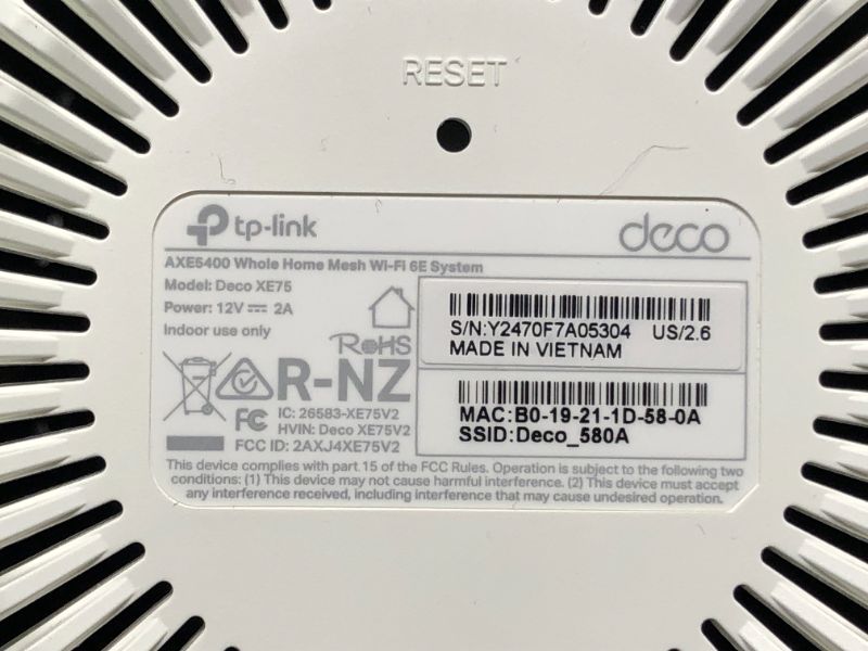 Photo 5 of ***unknown if missing one network cable, instruction on the case of power adapter*** TP-Link Deco AXE5400 Tri-Band WiFi 6E Mesh System(Deco XE75) - Covers up to 5500 Sq.Ft, Replaces WiFi Router and Extender, AI-Driven Mesh, New 6GHz Band, 2-Pack