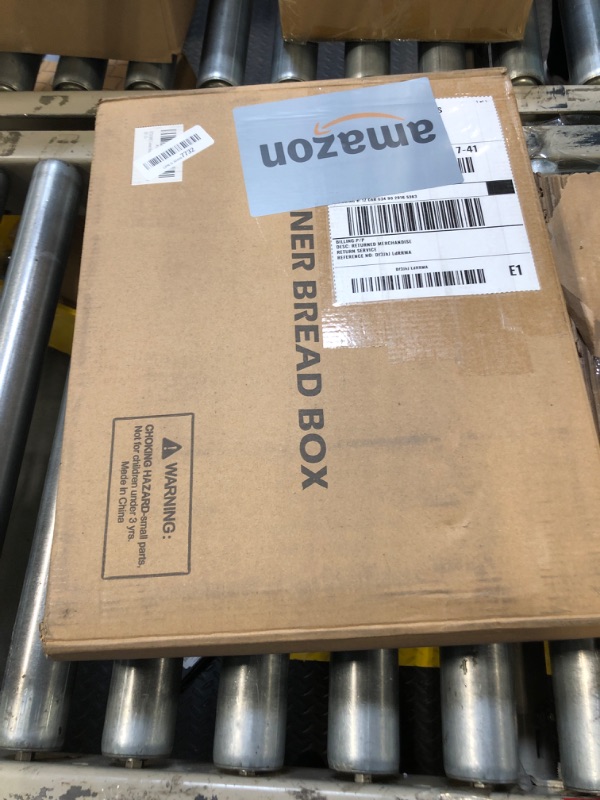 Photo 1 of STDDRE Corner Bread Box Kitchen Countertop Extra Large Capacity Farmhouse Bread Box, Corner Countertop Storage, Double Layer Bread Holder (White, Extra Large)