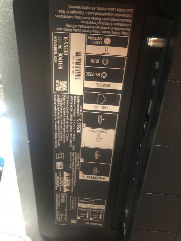 Photo 1 of Sony 55 Inch Flat Screen 4K Ultra HD LED Smart TV BRAVIA 3, Google TV, Dolby Vision HDR, PlayStation 5 Exclusive Features, 2024 Model (K-55S30)