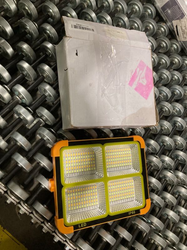 Photo 1 of ***MISSING REMOTE***
CosyEasy Portable LED Work Solar Light with Remote 110W 16500mAh 11000 LM with Stepless Brightness Job Site Battery Rechargeable LED Floor Light for Emergency Worklight for Hurricane (Orange)