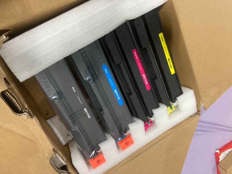 Photo 1 of 206X Toner Cartridges 4 Pack High Yield (with Chip) Compatible Replacement for HP 206X 206A for Color Laserjet Pro MFP M283fdw M283cdw M283fdn M282nw Pro M255dw M255nw M283 M255 Printer W2110X W2110A
