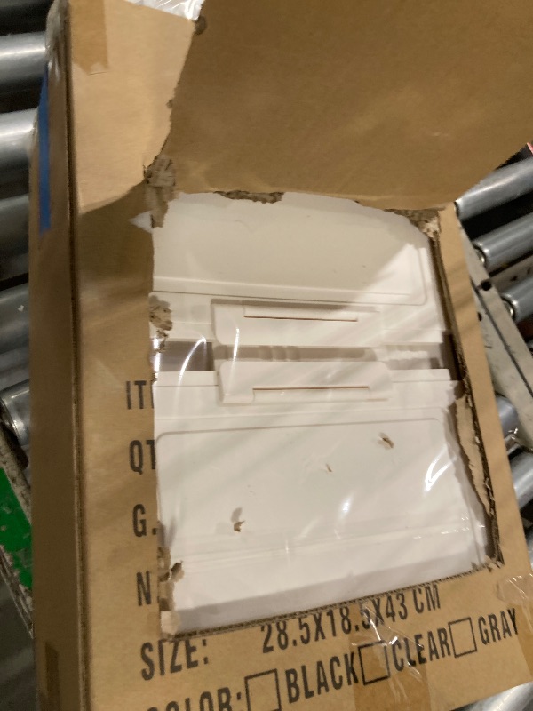 Photo 1 of 4 Tier Stackable Storage Bins, Storage Containers with Wheels Clear Plastic Storage Bins with 1 lid, Large Collapsible storage box Multifunctional Stackable Storage Drawers for Home Office