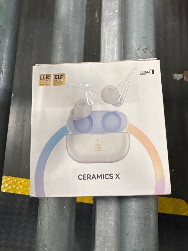 Photo 2 of **USED**ROSESELSA Ceramics X Wireless Earbuds, 55dB Active Noise Cancelling Earphones, Hi-Res LDAC, IP54 Sweat Resistant Anti-Wind, 50H Battery, 4 HD Mics, Game Mode Dual Connectivity (Pearlescent White)