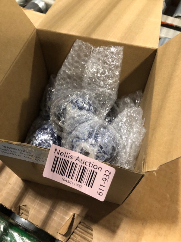 Photo 1 of ***MISSING 2***BBTO 6 Pcs Porcelain Decorative Balls for Centerpiece Bowls, Vases Tables Blue Traditional with Bohemian Influence(Classic)