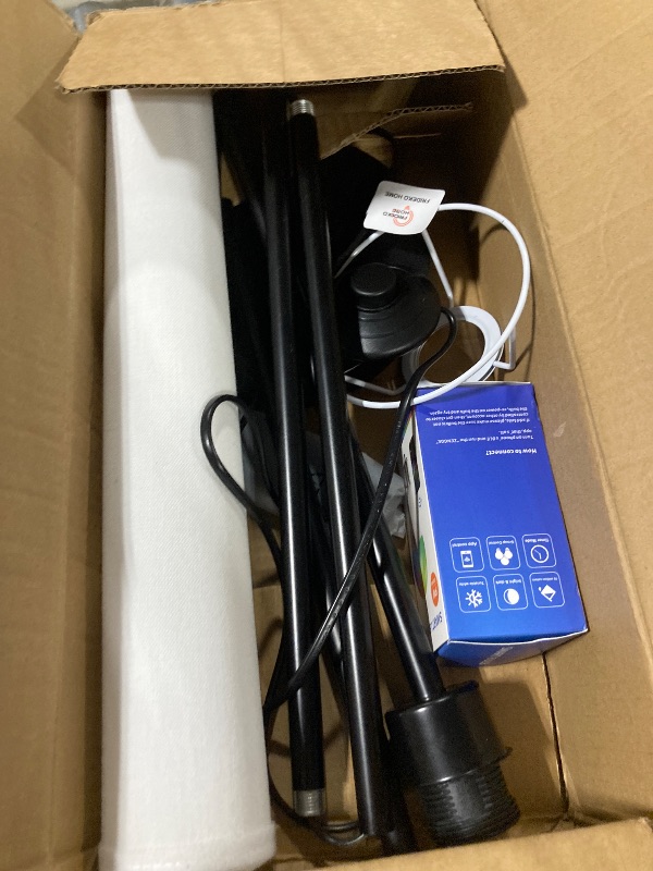 Photo 1 of Frideko Floor Lamps for Living Room, Dimmable Colors Temperature & Brightness, Modern Floor Lamp Remote, Tall Standing Lamps for Living Room Bedroom Office, White Lampshade 9W RGB Smart Bulb