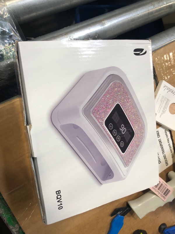 Photo 1 of Aedavey Cordless Nail Lamp, 120W Rechargeable UV Nail Lamp for Gel Nails, LED Nail Lamp with 4 Timer Modes, Gel Nail Light Decorate with Sparkling Nail Rhinestones Diamond