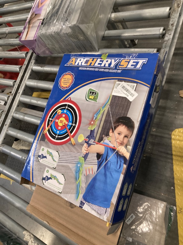 Photo 1 of 2 Pack Bow and Arrow Set for Kids 8-12 Year Old, LED Light Up Archery Toy with 20 Suction Cup Arrows 6 Magnetic Darts and Standing Target, Indoor Outdoor Activity Toys for Ages 4-6 8-13 No Battery
