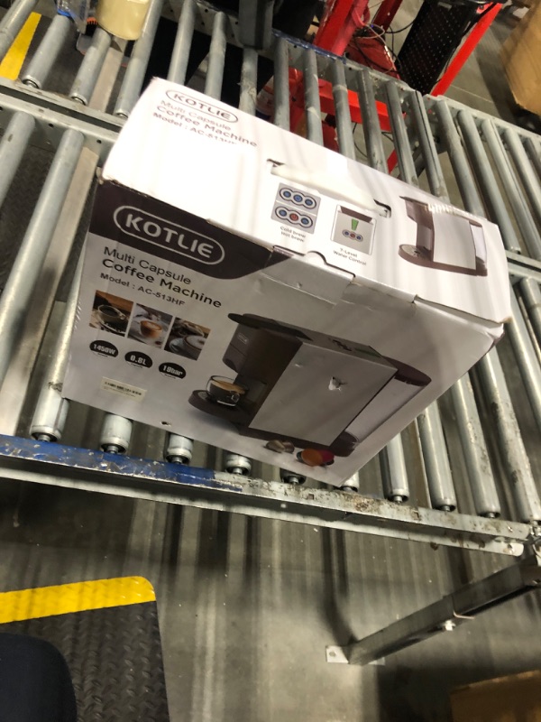 Photo 1 of KOTLIE Multifunctional 5in1 Espresso Machine, 19Bar Pressure Single Serve Coffee Maker for NES* Original/Dolce Gusto/K cup/Ground Coffee/illy 44mm ESE, Cold&Hot Brew, Level 7 watervolume (AC-513HF)