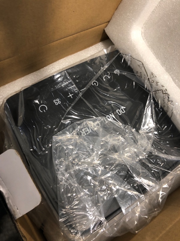 Photo 1 of Space Heater, 2024 Small Space Heaters for Indoor Use, Oscillating Electric Heater with Infrared Sensor & 3D Flame Effect as Mini Fireplace, 1500W ECO Portable Heater for Office/Bedroom/Home/Garage