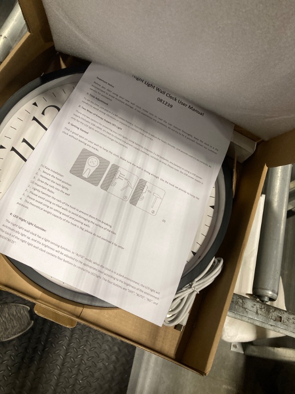 Photo 1 of JoFomp Night Light Wall Clocks Battery Operated, 12 Inch Silent LED Light Up Wall Clocks for Living Room Decor, Modern Wall Clock for Bedroom Night Glow, Illuminated Clock with Auto-Dimming/USB Cable