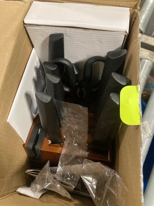 Photo 3 of ***Missing items***
syvio Knife Set, 15 Pcs Kitchen Knife Set with Block and Sharpener, with Heavy Poultry Shears and 6pcs Serrated Steak Knives Razor-Sharp, Stainless Steel, Lightweight, Anti-Slip Handle. 