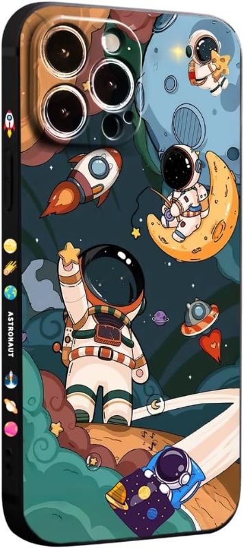 Photo 1 of  Compatible with iPhone 15 Pro Max Case for Boys Girls Cute Cartoon Astronaut Rocket Design