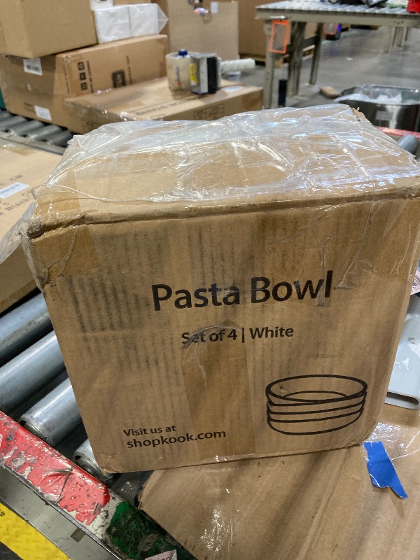 Photo 1 of **PARTIAL SET**KooK Pasta Bowl, Salad Bowls, Bowls, Serving Bowls, Soup, Ceramic, Large Capacity, Microwave & Dishwasher Safe, Set of 4, 40 Oz, (White)