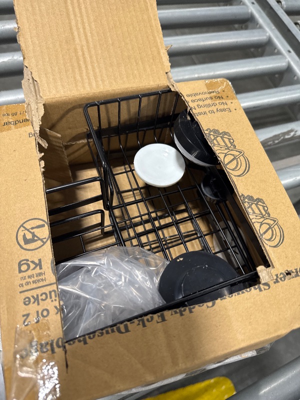 Photo 1 of **ONLY ONE PACK***TAILI 2 Pack Suction Cup Shower Caddy, Corner-Adaptive Stainless Steel Rustproof Shower Shelves with Hooks, Drill-Free Wall Mounted Baskets, Removable Bathroom Organizer, Black