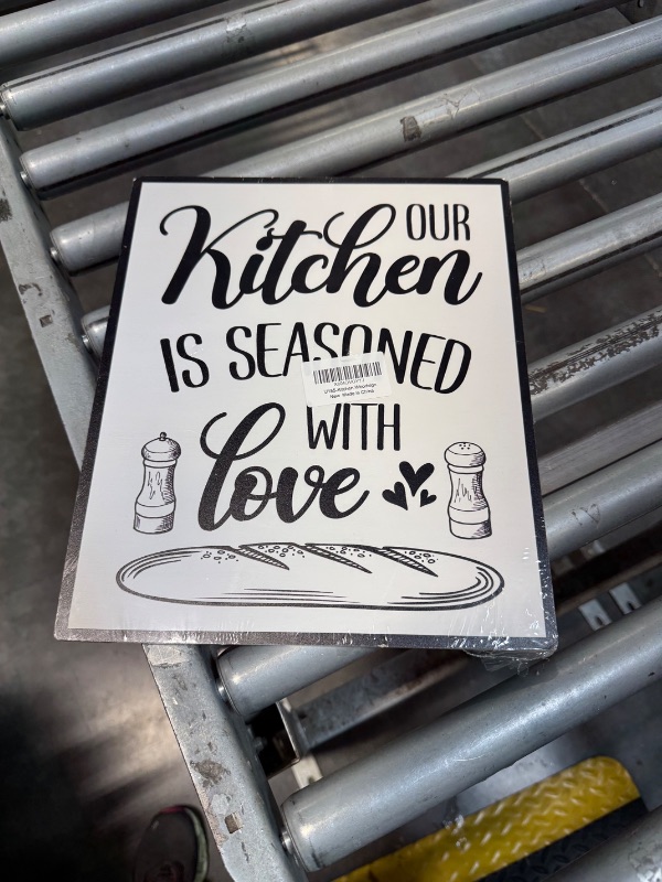 Photo 1 of BEASTZHENG Funny This Kitchen is Seasoned with Love Metal Tin Sign Wall Art Decor Farmhouse Rustic When Life Gives You Lemons Sign for Home Decor Gifts