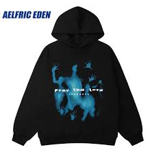 Photo 1 of ***LARGE SIZE*** Aelfric Eden Graphic Hoodies Vintage Printed Hoodie Sweatshirt Casual Oversized Long Sleeve Streetwear Hooded Pullover