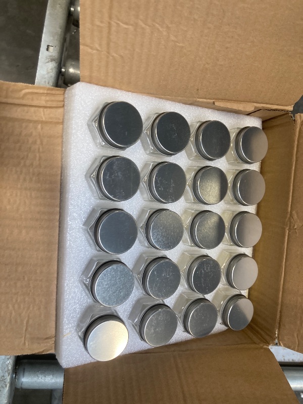 Photo 1 of 20 Set Magnetic Spice Jars for Refrigerator Hexagon Glass Spice Jars with Magnetic Lids, Shaker, Spice Labels, Magnetic Glass Spice Containers for RV Travel Trailer Kitchen Fridge Cabinet Wall mount