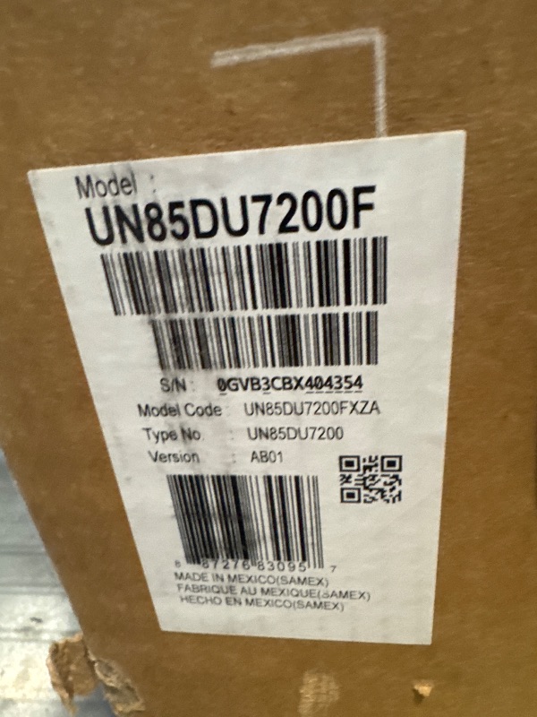 Photo 1 of 85” Class DU7200 Series Crystal UHD 4K Smart Tizen TV (2024)