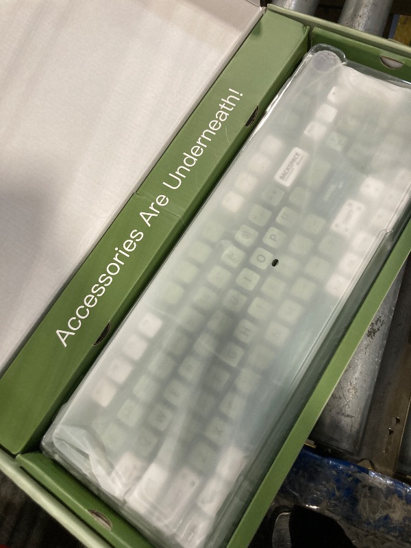 Photo 1 of ***MUST STAY PLUGGED IN FOR USE***EPOMAKER RT100 97 Keys Gasket BT5.0/2.4G/USB-C Mechanical Keyboard with Customizable Display Screen, Knob, Hot Swappable Socket, 5000mAh  Battery for Win/Mac (RT100 Green, Wisteria Linear Switch),                      