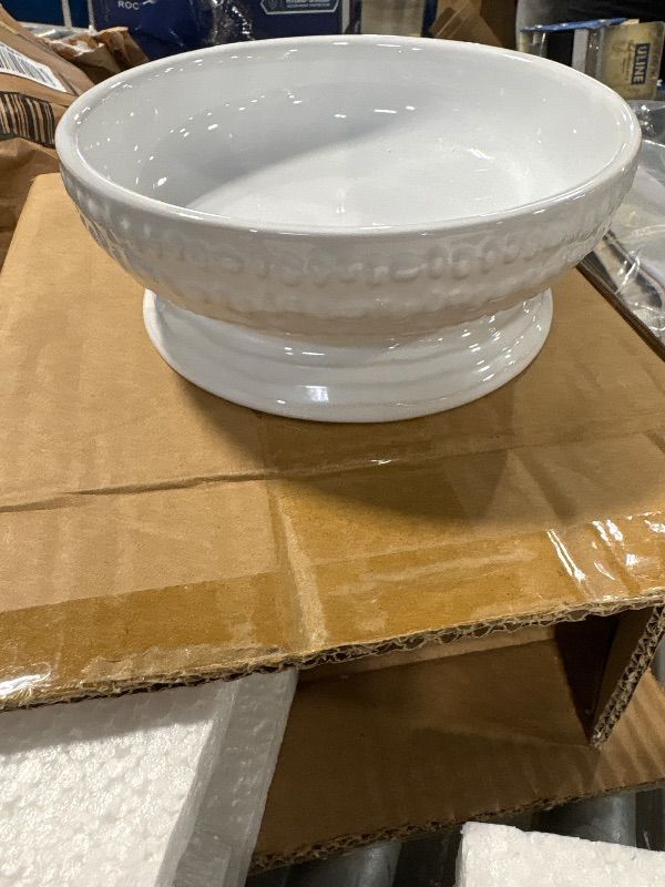 Photo 1 of 6.7" Non-Slip Ceramic Dog Bowl, 23 Oz Heavy-Duty Dog Food/Water Dish, Pet Feeding Bowl for Small and Medium Dogs, Food Grade Porcelain Pet Feeder Bowl, Microwave and Dishwasher Safe, White