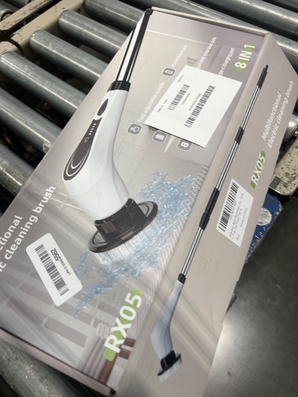 Photo 1 of Electric Spin Scrubber, Cordless Cleaning Brush, Shower Scrubber with 8 Brush Heads, Power Scrubber Dual Speeds with Adjustable Extension Handle, IPX7 Waterproof for Bathtub Floor Tile Car-B