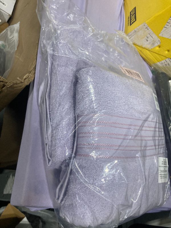 Photo 1 of BOUTIQUO 6 Pack Cotton Towel Set, Contains 2 Bath Towels 28x55 inch, 2 Hand Towels 16x24 inch & 2 Wash Coths 12x12 inch, Ideal Everyday use, Ultra Soft Compact & Lightweight - Purple