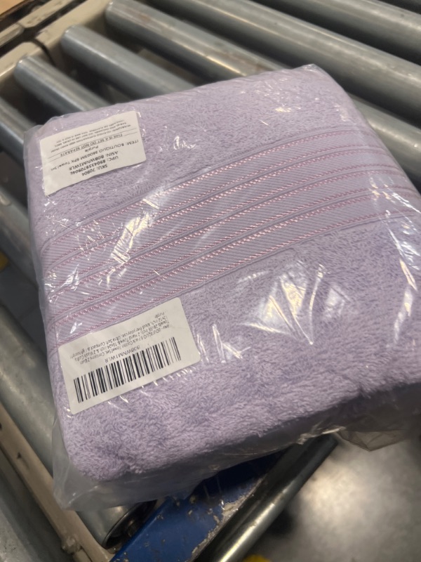 Photo 1 of BOUTIQUO 6 Pack Cotton Towel Set, Contains 2 Bath Towels 28x55 inch, 2 Hand Towels 16x24 inch & 2 Wash Coths 12x12 inch, Ideal Everyday use, Ultra Soft Compact & Lightweight - Purple