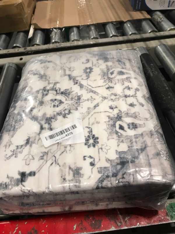 Photo 1 of 3x7 Runner Rugs for Hallway Non-Slip Hallway Runner Rug with Rubber Backing Washable Rug Runner for Kitchen Bedroom Vintage Distressed Carpet (Border Grey)