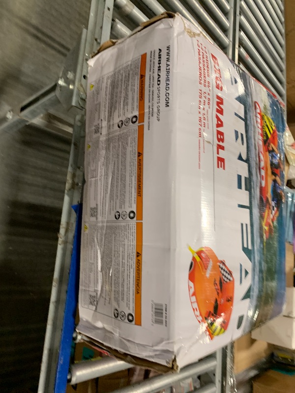 Photo 1 of Airhead Mable Inflatable Towable Tube, 1-4 Rider Models, Dual Tow Points, Full Nylon Cover, EVA Foam Pads, Patented Speed Valve, Boat Tubes and Towables