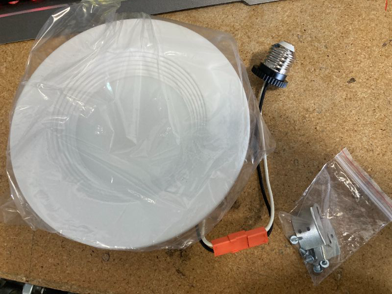 Photo 1 of POWERASIA 1 Pack 5/6 Inch LED Can Lights with Night Light, 5CCT Retrofit Recessed Lighting Selectable 2700K-6000K Dimmable, 12W=75W, 1200LM Downlight Metal Smooth Trim - ETL and Energy Star Certified