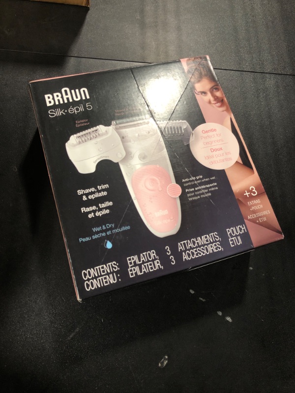 Photo 1 of **MISSING CHARGER**Braun Epilator Silk-épil 5 5-620, Hair Removal Device, Epilator for Women, Shaver & Trimmer, Cordless, Rechargeable, Wet & Dry, 6 Piece Set