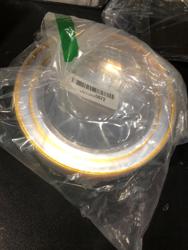 Photo 1 of I00000 60PCS Clear Gold Dessert Plates, Clear Plastic Plates with Gold Rim 7 Inch, Fancy Disposable Wedding Plates Heavy Duty for Wedding Birthdays Party Dinner