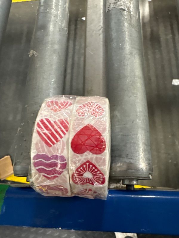 Photo 1 of 1200 PCS Heart-Shaped Sticker, 12 Designs Self-Adhesive Labels with Perforation Line in Roll, Use for Valentine's Day, Blood Drives, Teachers & Classrooms, Award Charts, Bookmarks (3/4" Each), 2pk