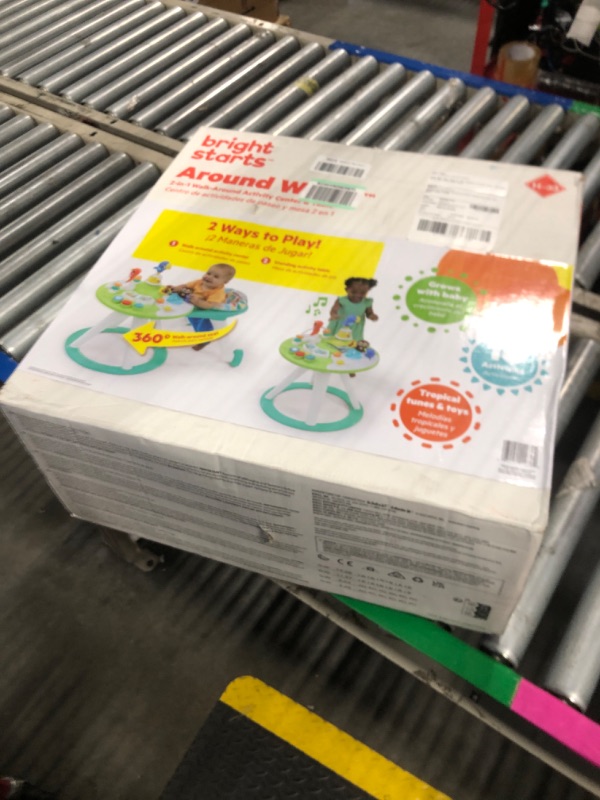 Photo 1 of Bright Starts Around We Go 2-in-1 Baby Walker, Discovery Activity Center and Table, Tropic Cool, Ages 6 Months+