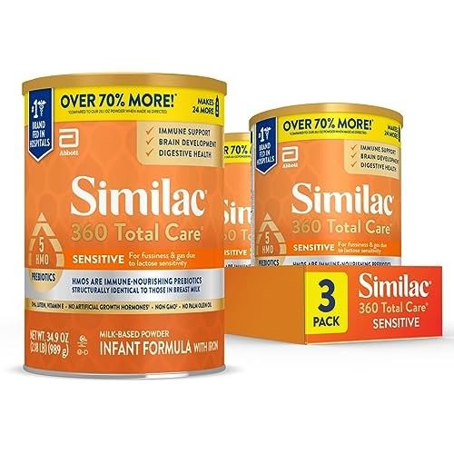 Photo 1 of ***EXP 01MAY2025*** Similac 360 Total Care Sensitive Infant Formula for Fussiness & Gas Due to Lactose Sensitivity, Has 5 HMO Prebiotics, Non-GMO, Baby Formula Powder, 34