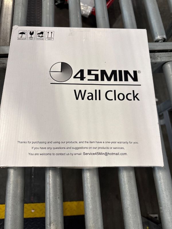 Photo 1 of 45MinST 12 Inch Indoor/Outdoor Retro Round Waterproof Wall Clock with Thermometer, Silent Non Ticking Battery Operated Quality Quartz Wall Clock Home/Patio Decor(Silver F)