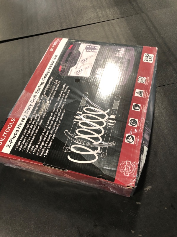 Photo 1 of BILITOOLS 2-Piece Coil Spring Compressor Tool Heavy Duty Macpherson Strut Spring Compression Set with Safety Jaws and Holder, Max Load.2645LB
