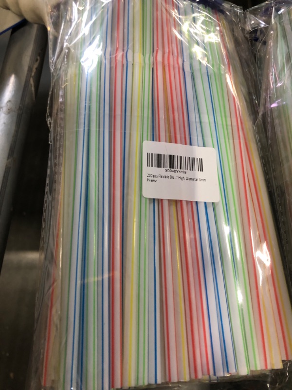 Photo 1 of 200 Pcs Plastic Straws Disposable -Straws Drinking Plastic -8.8inch Long Bendy Straws -Flexible Bendable Drinking Straw