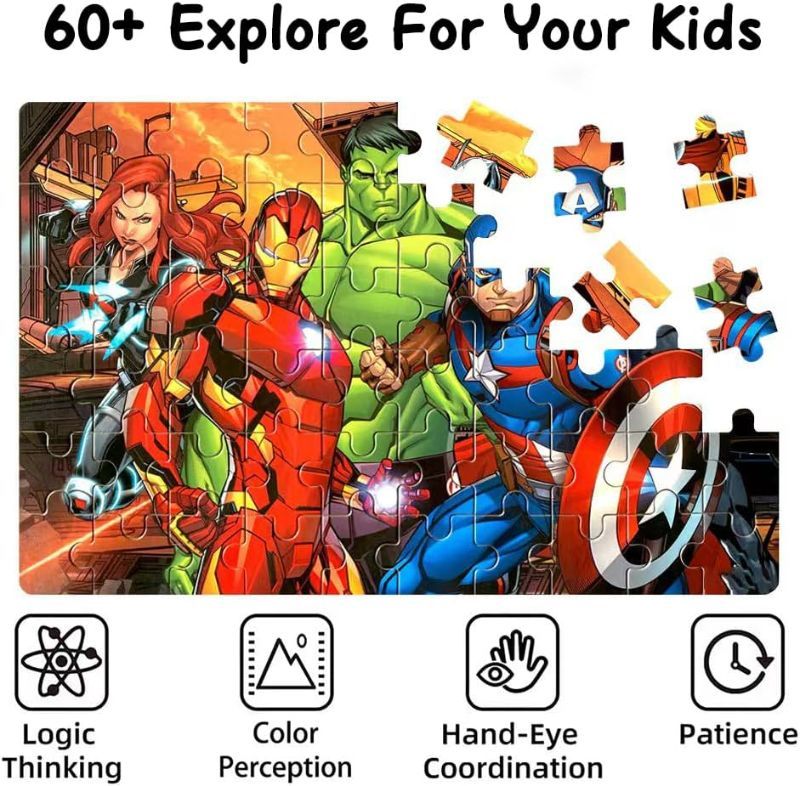 Photo 1 of 
Puzzles for Kids 60 Piece Jigsaw Puzzles for Kids Ages 4-6 Wood Puzzles in a Metal Box Dinosaur Puzzles for Kids Ages 8-10 Great Gifts for Girls and Boys
