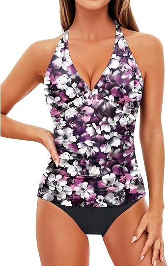 Photo 1 of 

Holipick High Waisted Tankini Swimsuits for Women Ruffle Tops with Tummy Control Bottom Two Piece Bathing Suit