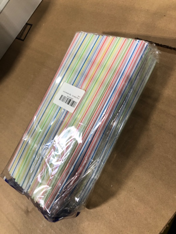 Photo 1 of 200 Pcs Plastic Straws Disposable -Straws Drinking Plastic -8.8inch Long Bendy Straws -Flexible Bendable Drinking Straw
